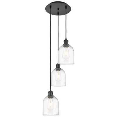 Innovations Lighting Ballston Bella 12"w 3-light Matte Black Corded Multi Pendant W/ Clear