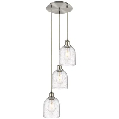 Innovations Lighting Ballston Bella 12"w 3-light Satin Nickel Corded Pendant W/ Seedy Shade