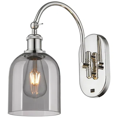 Innovations Lighting Ballston Bella 13"h Polished Nickel Adjustable Sconce W/ Smoke Shade