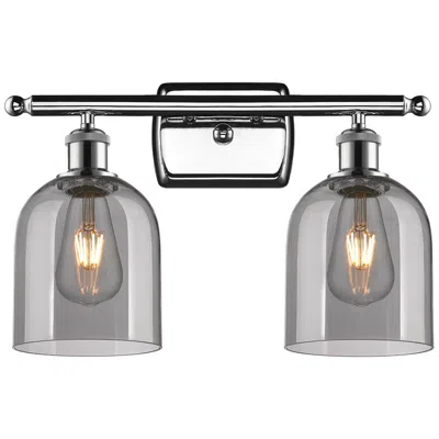 Innovations Lighting Ballston Bella 15.5"w 2 Light Chrome Bath Light W/ Light Smoke Shade