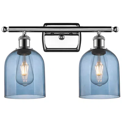 Innovations Lighting Ballston Bella 15.5"w 2 Light Chrome Bath Light W/ Princess Blue Shade