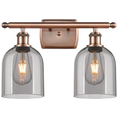 Innovations Lighting Ballston Bella 15.5"w 2 Light Copper Bath Light W/ Light Smoke Shade