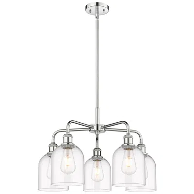 Innovations Lighting Ballston Bella 23.5"w 5-light Chrome Stem Chandelier W/ Clear Shade