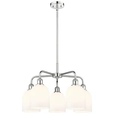 Innovations Lighting Ballston Bella 23.5"w 5-light Chrome Stem Chandelier W/ Gloss White Sh