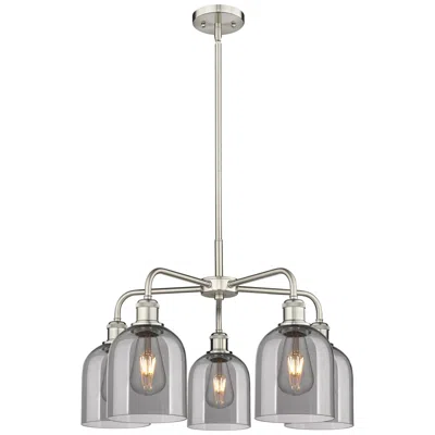 Innovations Lighting Ballston Bella 23.5"w 5-light Satin Nickel Stem Chandelier W/ Smoke Sh