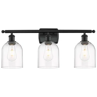 Innovations Lighting Ballston Bella 25.5" Wide 3 Light Matte Black Bath Light With Clear Sh