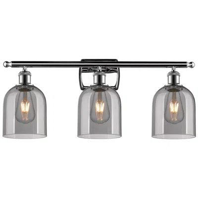 Innovations Lighting Ballston Bella 25.5"w 3 Light Chrome Bath Light W/ Light Smoke Shade