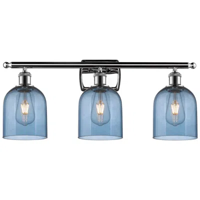 Innovations Lighting Ballston Bella 25.5"w 3 Light Chrome Bath Light W/ Princess Blue Shade