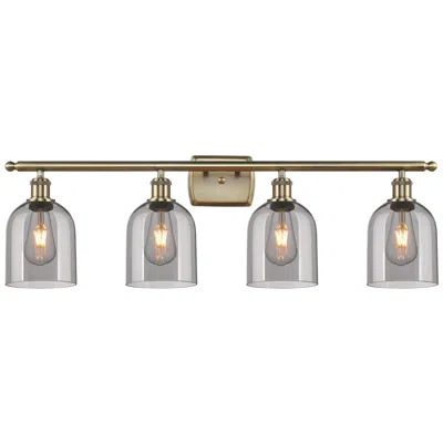 Innovations Lighting Ballston Bella 35.5"w 4-light Antique Brass Bath Light W/ Smoke Shade