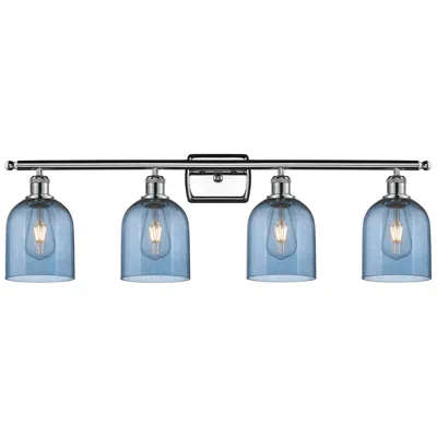 Innovations Lighting Ballston Bella 35.5"w 4-light Chrome Bath Vanity Light W/ Blue Shade