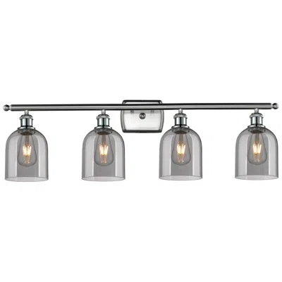 Innovations Lighting Ballston Bella 35.5"w 4-light Satin Nickel Bath Vanity Light W/ Smoke