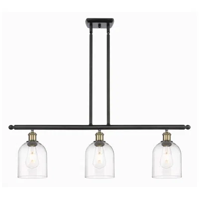 Innovations Lighting Ballston Bella 36"w 3-light Black Brass Stem Island Light W/ Clear Sha