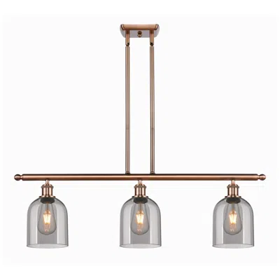 Innovations Lighting Ballston Bella 36"w 3-light Copper Stem Island Light W/ Smoke Shade
