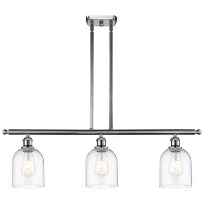 Innovations Lighting Ballston Bella 36"w 3-light Satin Nickel Stem Island Light W/ Clear Sh