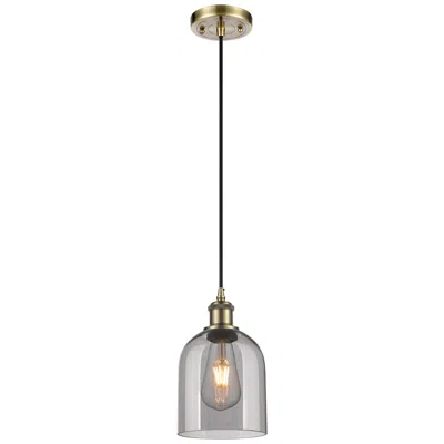Innovations Lighting Ballston Bella 5.5"w Antique Brass Corded Mini Pendant W/ Light Smoke