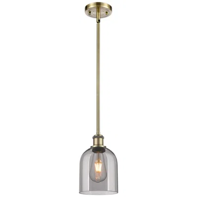 Innovations Lighting Ballston Bella 5.5"w Antique Brass Stemmed Mini Pendant W/ Smoke Shade