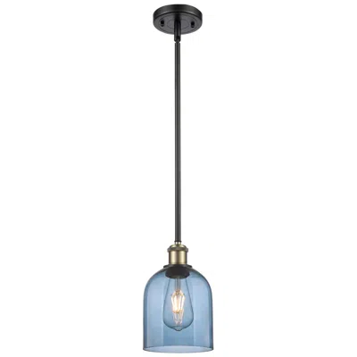 Innovations Lighting Ballston Bella 5.5"w Black Antique Brass Stemmed Mini Pendant W/ Blue