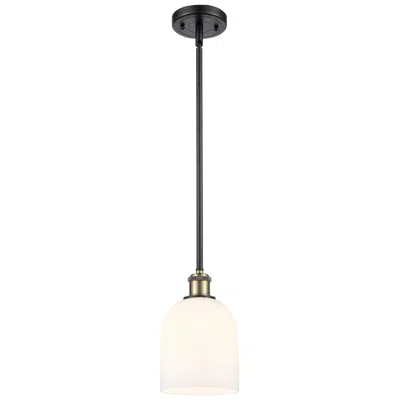 Innovations Lighting Ballston Bella 5.5"w Black Brass Stemmed Mini Pendant W/ Gloss White S