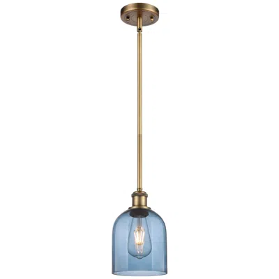Innovations Lighting Ballston Bella 5.5"w Brushed Brass Stemmed Mini Pendant W/ Blue Shade