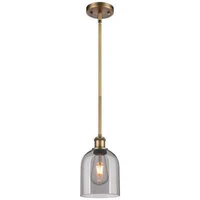 Innovations Lighting Ballston Bella 5.5"w Brushed Brass Stemmed Mini Pendant W/ Smoke Shade
