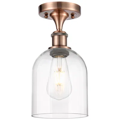 Innovations Lighting Ballston Bella 5.5"w Copper Semi-flush Mount W/ Clear Deco Swirl Shade