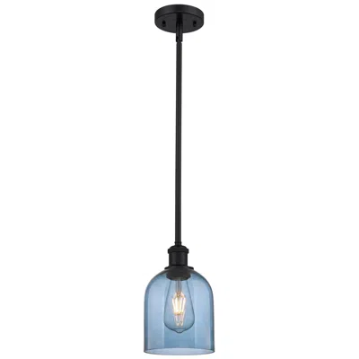 Innovations Lighting Ballston Bella 5.5"w Matte Black Stemmed Mini Pendant W/ Blue Shade