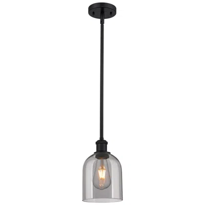 Innovations Lighting Ballston Bella 5.5"w Matte Black Stemmed Mini Pendant W/ Light Smoke S