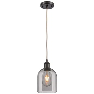Innovations Lighting Ballston Bella 5.5"w Oiled Bronze Corded Mini Pendant W/ Light Smoke S