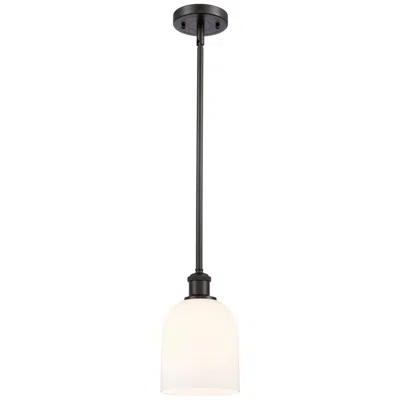 Innovations Lighting Ballston Bella 5.5"w Oiled Bronze Stemmed Mini Pendant W/ Gloss White