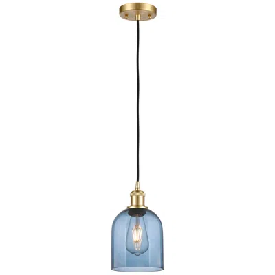 Innovations Lighting Ballston Bella 5.5"w Satin Gold Corded Mini Pendant W/ Princess Blue S