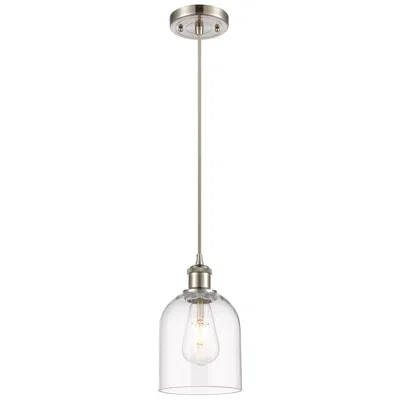 Innovations Lighting Ballston Bella 5.5"w Satin Nickel Corded Mini Pendant W/ Clear Shade