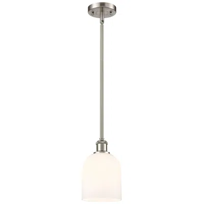 Innovations Lighting Ballston Bella 5.5"w Satin Nickel Stemmed Mini Pendant W/ Gloss White