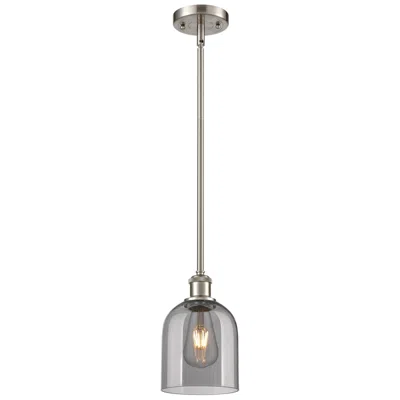 Innovations Lighting Ballston Bella 5.5"w Satin Nickel Stemmed Mini Pendant W/ Light Smoke