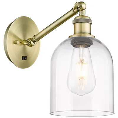 Innovations Lighting Ballston Bella 9.5"h Antique Brass Adjustable Sconce W/ Clear Shade