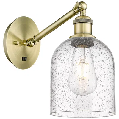 Innovations Lighting Ballston Bella 9.5"h Antique Brass Adjustable Sconce W/ Seedy Shade