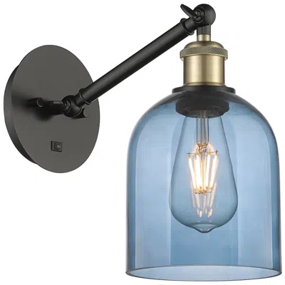 Innovations Lighting Ballston Bella 9.5"h Black Brass Vertically Adjustable Sconce W/ Blue