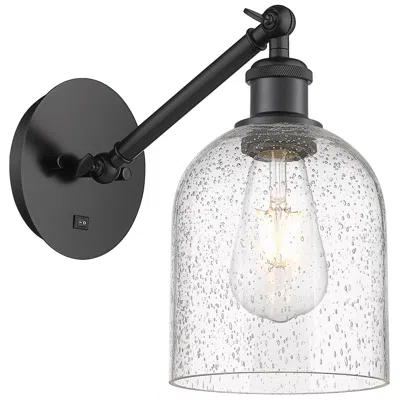Innovations Lighting Ballston Bella 9.5"h Black Vertically Adjustable Sconce W/ Seedy Shade