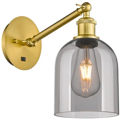 Innovations Lighting Ballston Bella 9.5"h Gold Vertically Adjustable Sconce W/ Smoke Shade
