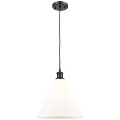 Innovations Lighting Ballston Berkshire 12" Oil Rubbed Bronze Corded Mini Pendant W/ White