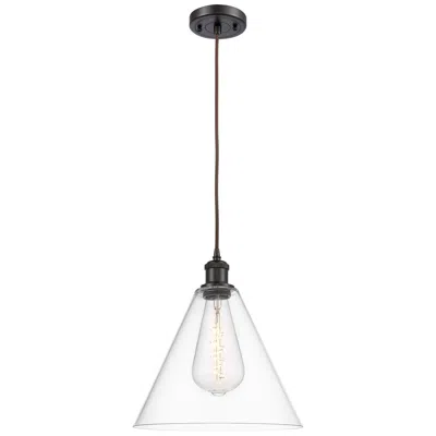 Innovations Lighting Ballston Berkshire 12" Wide Bronze Corded Mini Pendant W/ Clear Shade
