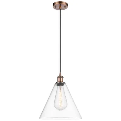 Innovations Lighting Ballston Berkshire 12" Wide Copper Corded Mini Pendant W/ Clear Shade