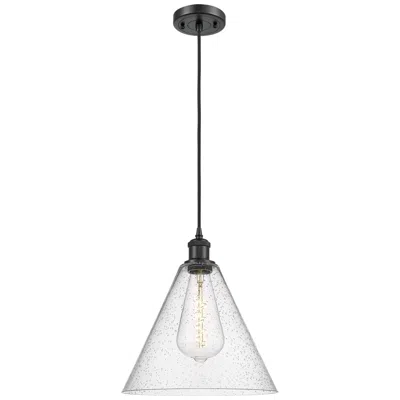 Innovations Lighting Ballston Berkshire 12" Wide Matte Black Corded Mini Pendant W/ Seedy S