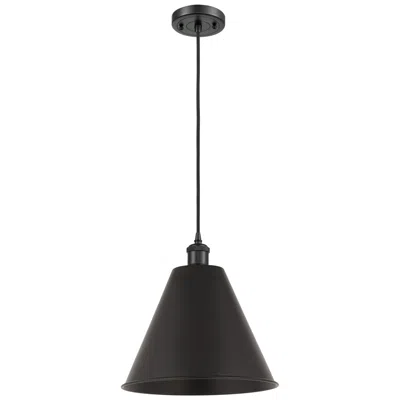 Innovations Lighting Ballston Berkshire 12" Wide Matte Black Led Mini Pendant