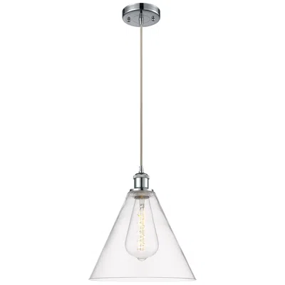 Innovations Lighting Ballston Berkshire 12"w Polished Chrome Corded Mini Pendant W/ Clear S