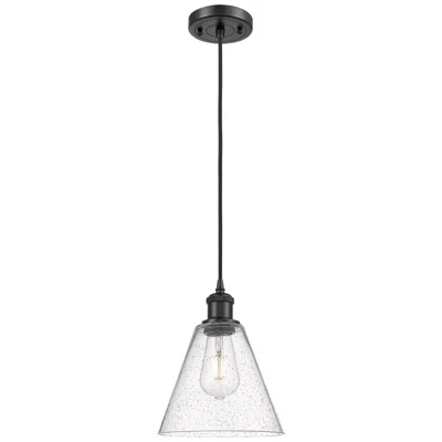 Innovations Lighting Ballston Berkshire 8" Led Mini Pendant - Matte Black - Seedy Shade