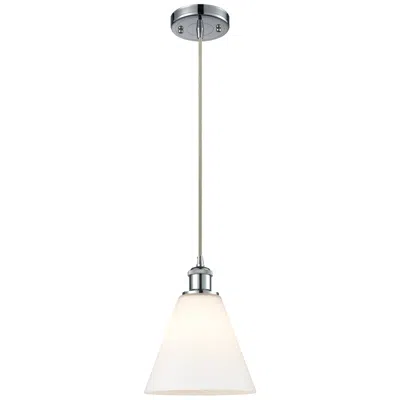 Innovations Lighting Ballston Berkshire 8" Led Mini Pendant - Polished Chrome - Matte White