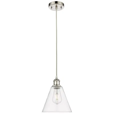 Innovations Lighting Ballston Berkshire 8" Led Mini Pendant - Polished Nickel - Clear Shade