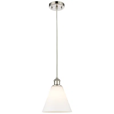 Innovations Lighting Ballston Berkshire 8" Led Mini Pendant - Polished Nickel - Matte White