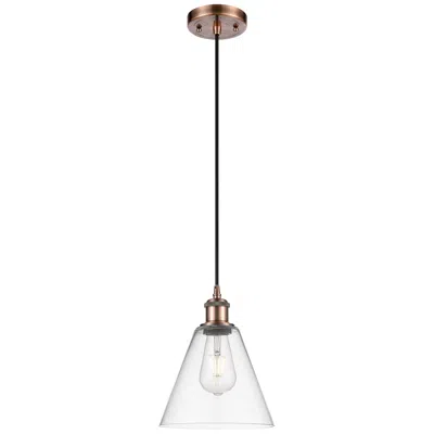 Innovations Lighting Ballston Berkshire 8" Mini Pendant - Antique Copper - Clear Shade