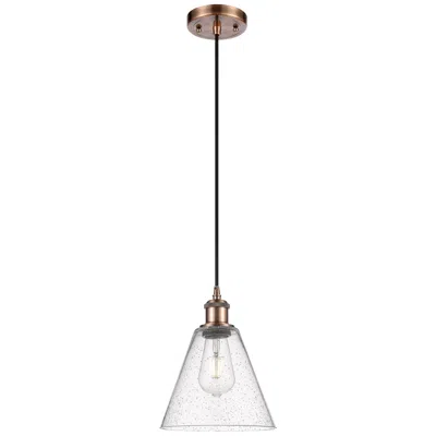 Innovations Lighting Ballston Berkshire 8" Mini Pendant - Antique Copper - Seedy Shade